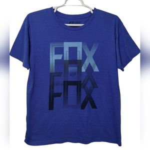 Fox Racing Graphic Logo Men's T-Shirt  Blue  Size L  Regular Fit  Short Sleeve
